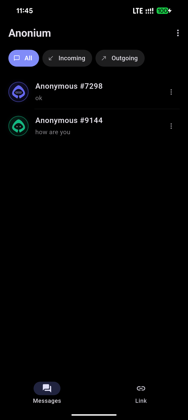 Anonium conversations list